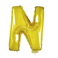 Opblaasbare letter ballons goud 41 cm