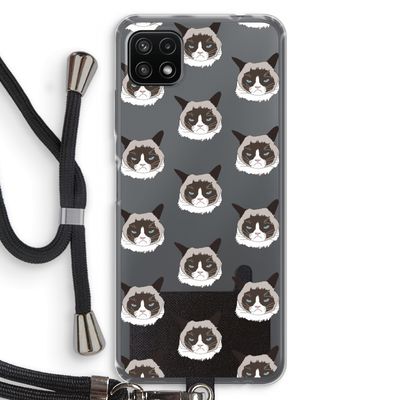 It's a Purrr Case: Samsung Galaxy A22 5G Transparant Hoesje met koord