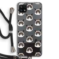 It's a Purrr Case: Samsung Galaxy A22 5G Transparant Hoesje met koord