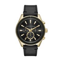Horlogeband Armani Exchange AX1818 Leder Zwart 22mm