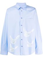 3PARADIS chemise Singing Birds en coton - Bleu - thumbnail