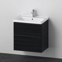 Badkamermeubelset Duravit D-Neo Wastafel Keramiek 65x48x62.5 cm Mat Eiken Zwart Duravit