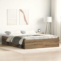 Bedframe zonder matras spaanplaat artisanaal eikenkleurig