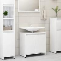 Badkamerkast 60x33x61 cm spaanplaat hoogglans wit