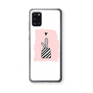 Zwart-wit cactus: Samsung Galaxy A31 Transparant Hoesje