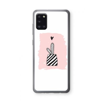 Zwart-wit cactus: Samsung Galaxy A31 Transparant Hoesje