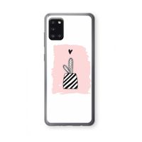 Zwart-wit cactus: Samsung Galaxy A31 Transparant Hoesje
