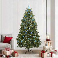 VidaXL Kunstkerstboom met 300 led groen 210 cm pvc en metaal