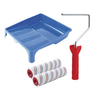 Sorex Verfrollers schilderen set - beugel en verfbak - 2x vacht anti spat verfrollers - 25 cm