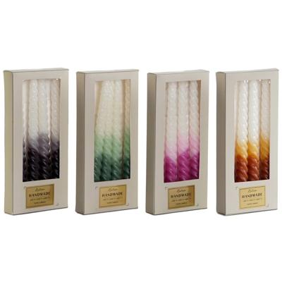 kaarsjes DKD Home Decor Tweekleurig 2 x 2 x 25 cm 2 x 2 x 20 cm (4 Onderdelen) (4 Stuks)