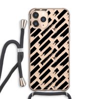 Zwarte vegen: iPhone 11 Pro Max Transparant Hoesje met koord
