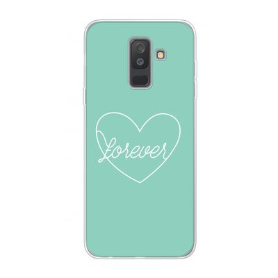 Forever heart pastel: Samsung Galaxy A6 Plus (2018) Transparant Hoesje