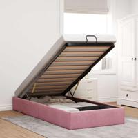 Bedframe zonder matras 100x200 cm fluweel roze