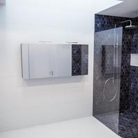 Spiegelkast Vico Cube | 150x70 cm | 3 Deuren | Zonder verlichting | Groen mat