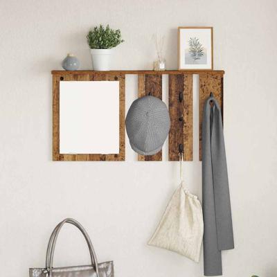 Wandgemonteerde kapstok Oud hout 85 x 10 x 45 cm Bewerkt hout