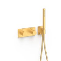 Douchekraan Tres B-System | Inbouw | Thermostaatkraan | Excl.Inbouwdeel | 2-weg | Rechthoek | 24k Goud mat