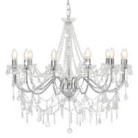 Kroonluchter met kralen 12xE14 zilverkleurig