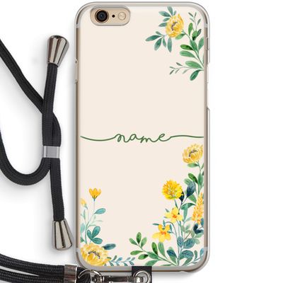 Gele bloemen: iPhone 6 / 6S Transparant Hoesje met koord
