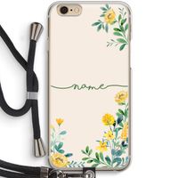 Gele bloemen: iPhone 6 / 6S Transparant Hoesje met koord
