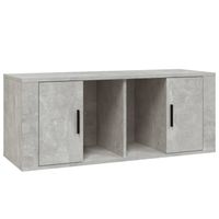 vidaXL Tv-meubel 100x35x40 cm bewerkt hout betongrijs - thumbnail