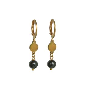 Flow Jewels Oorringen Naomy Onyx Steentje Goud