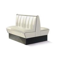 Classic Retro Diner Bank Bel Air HW120 DB Gebroken Wit Zwarte Biezen