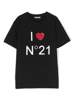 Nº21 Kids t-shirt en coton à logo imprimé - Noir