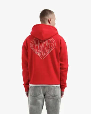 Croyez Stitched Heart Zip Hoodie Heren Rood - Maat S - Kleur: Rood | Soccerfanshop