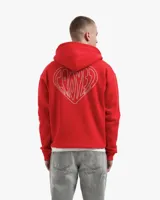 Croyez Stitched Heart Zip Hoodie Heren Rood - Maat S - Kleur: Rood | Soccerfanshop