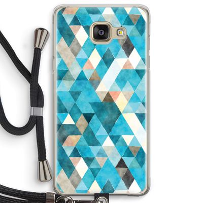 Gekleurde driehoekjes blauw: Samsung Galaxy A5 (2016) Transparant Hoesje met koord