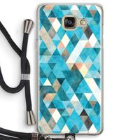 Gekleurde driehoekjes blauw: Samsung Galaxy A5 (2016) Transparant Hoesje met koord