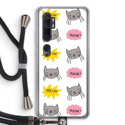 Meow: Xiaomi Mi Note 10 Transparant Hoesje met koord