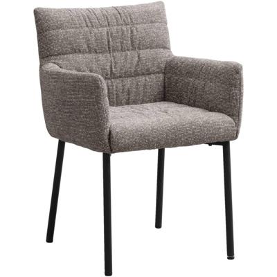 Leen Bakker - Eetkamerstoel Mees - Stof - Taupe - 60.5x62x86.5 Cm