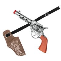 Verkleed cowboy holster met een revolver/pistool voor kinderen