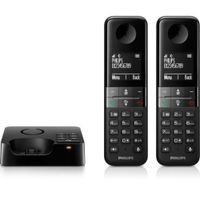 Philips Telefoon D4752B - DECT Telefoon - Huistelefoon 2 Handsets - Huistelefoon met Antwoordapparaat - Zwart - thumbnail