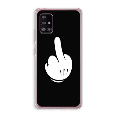 Middle finger black: Samsung Galaxy A51 5G Transparant Hoesje
