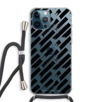 Zwarte vegen: iPhone 12 Pro Max Transparant Hoesje met koord
