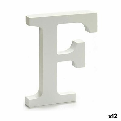 Brief F Hout Wit (1,8 x 21 x 17 cm) (12 Stuks)