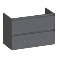 Brauer Inspire - Onderkast Ondiep - 80 cm - met 2 Softclose Lades Greeploos en 1 Sifon Uitsparing - Timber Grey