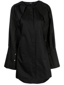 Goen.J robe-chemise courte à manches longues - Noir