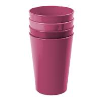 Hega Hogar Onbreekbare drinkglazen - 4x stuks - kunststof - fuchsia roze - 300 ml - camping/kinderen   - - thumbnail