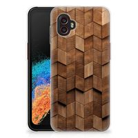 Bumper Hoesje voor Samsung Galaxy Xcover 6 Pro Wooden Cubes - thumbnail