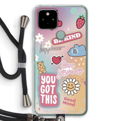 Positivity: Pixel 5 Transparant Hoesje met koord