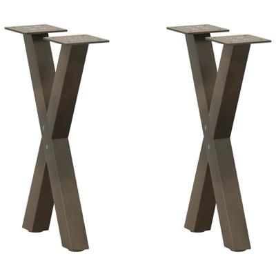 Salontafelpoten 2 st X-vormig 28x(42-43) cm staal naturel