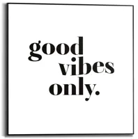 Reinders schilderij hout good vibes only 50x50cm black & white