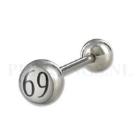 Tongpiercing logo 69 - 6 mm bal