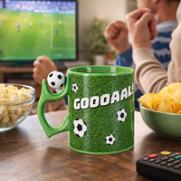 Voetbal Mok met Spinner Handvat - Keramiek - 350 ml