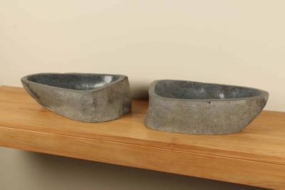 Wasbakken riviersteen set RL060304AB, 53x32x15 cm