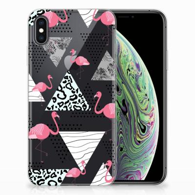 Apple iPhone Xs Max | TPU Hoesje | Flamingo Triangle