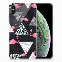 Apple iPhone Xs Max | TPU Hoesje | Flamingo Triangle Apple iPhone Xs Max | TPU Hoesje | Flamingo Triangle